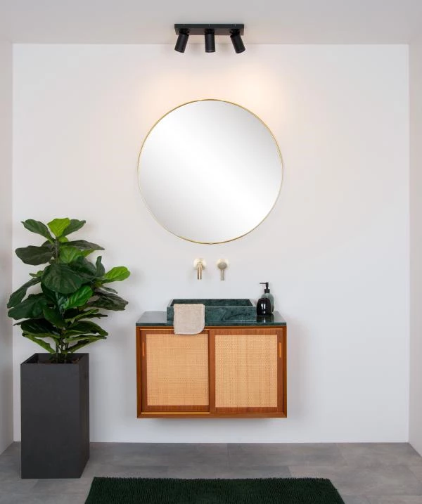 Lucide TAYLOR - Deckenstrahler Badezimmer - LED Dim to warm - GU10 - 3x5W 2200K/3000K - IP44 - Schwarz - Atmosphäre 2
